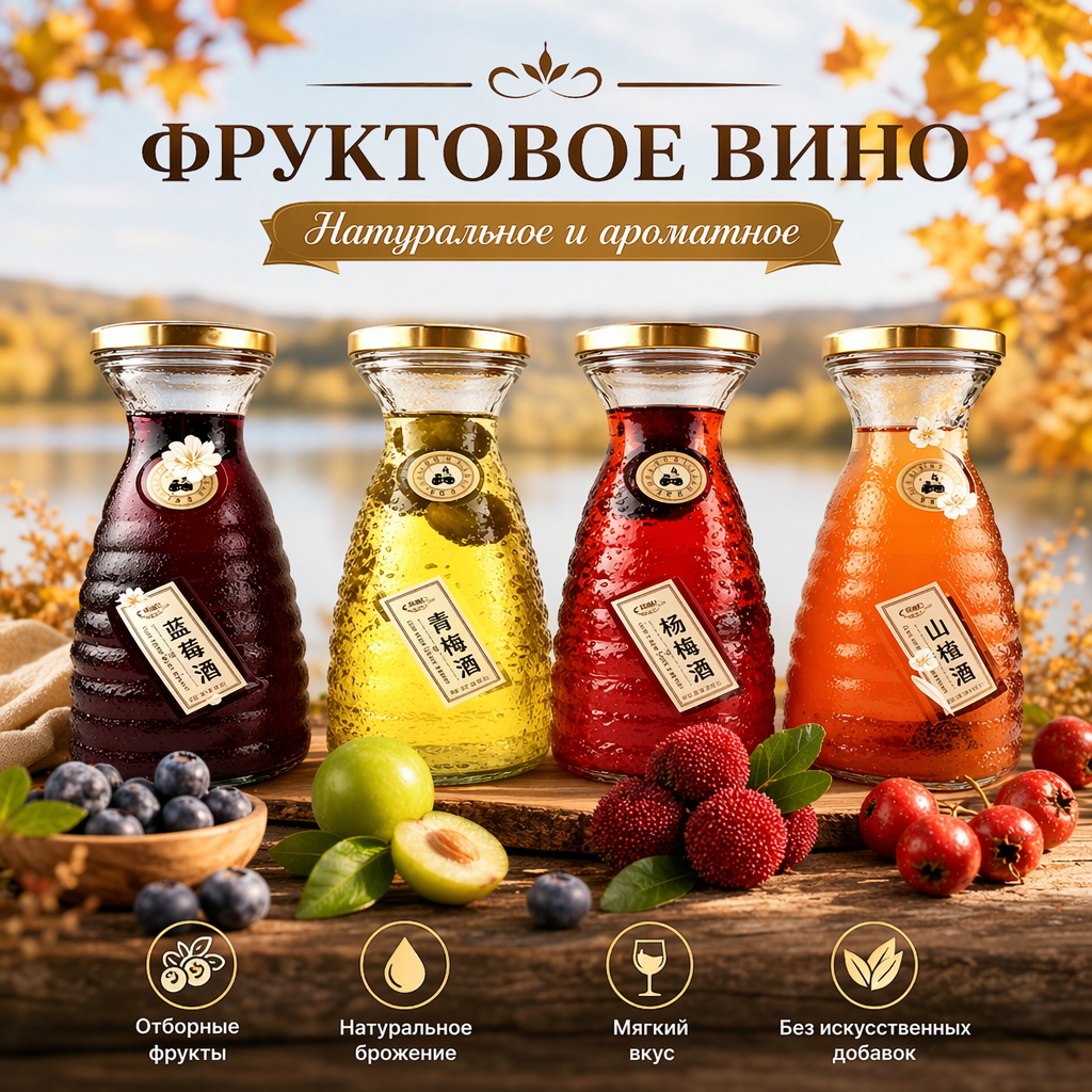 Сюэяньцяо — фруктовое вино с мякотью (8% vol, 320 мл)
